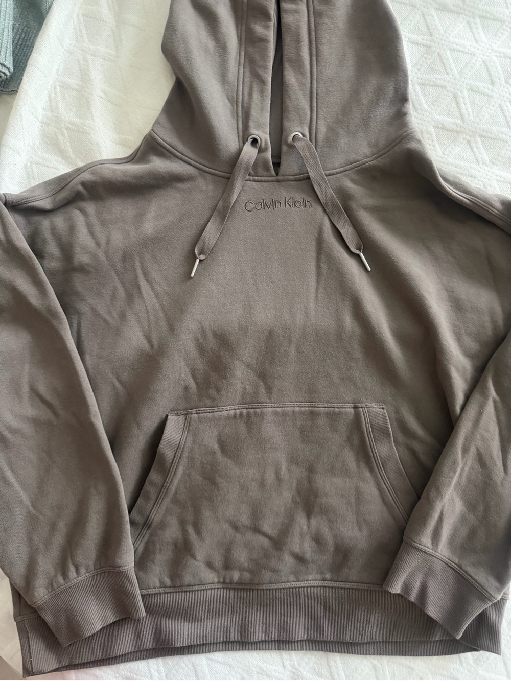 Calvin Klein Men's Taupe Crewneck Hoodie